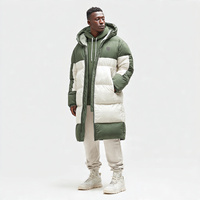 Veste longue à capuche matelassée pour homme, hiver, chaude, coupe-vent, respirante, écologique, logo frontal