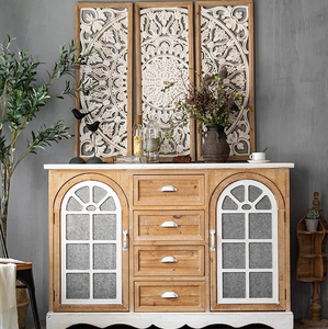 Juego de 3 paneles florales de madera tallada para decoración de pared hechos a mano para agregar elegante belleza natural y encanto a tu espacio vital - Product Image 2