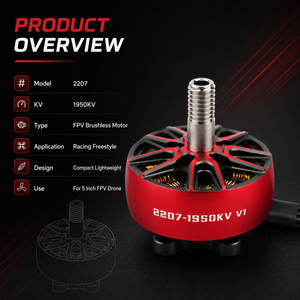 Motor sin Escobillas 2207 1950KV V1 FPV de Alto Empuje para Drones de Carreras y Cuadricópteros Freestyle - Product Image 3