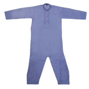 ชุดคุรตะ ชัลวาร์ปักลายสำหรับเด็กผู้ชาย - สีม่วงอ่อน - Product Image 3