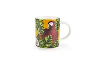 Ensemble de 4 tasses multicolores et à motifs tropicaux, 30 cl, fabriquées en New Bone China par Excélsa - Product Image 2