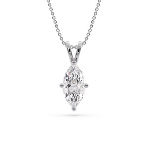 Colgante Solitario de Diamante Corte Marquesa Atemporal de 0.40 Ct, Diamante Cultivado en Laboratorio en Platino, Regalo para Uso Diario - Product Image 2