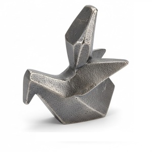 Escultura Moderna de Conejo de Aluminio Geométrico, Figura Abstracta de Animal Metálico, Adorno Decorativo para Mesa de Oficina u Hogar - Product Image 1