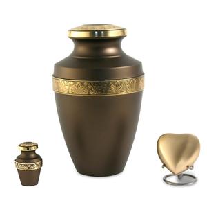 Urna de cremación de latón en línea más vendida, urna de cremación funeraria de Metal con acabado dorado para adultos para cenizas humanas en personalizado - Product Image 6