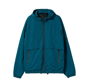 Chaqueta cortavientos con capucha para hombre invierno mejor calidad impermeable nailon poliéster características de alta visibilidad cuello alto logotipo frontal - Product Image 1