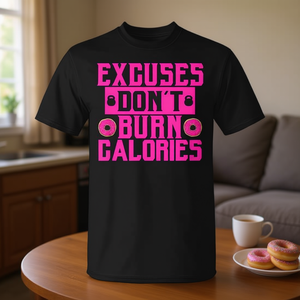 Idée cadeau pour les amateurs de beignets : Excuses pour ne pas brûler les calories - T-shirt promotionnel avec motif graphique - Product Image 3