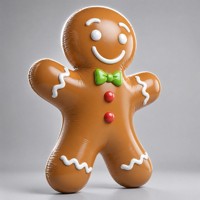 Décoration de Noël Gonflable en Forme d'Homme en Pain d'Épices Professionnelle ODM Grande Taille pour Événements Extérieurs et Publicité Festive