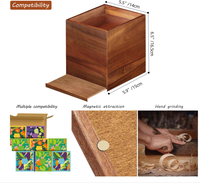 Boîte de rangement polyvalente en bois d'acacia organisateur de table de chevet de bureau avec couvercle de boîte à mouchoirs salle de bain bureau maison support décoratif