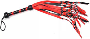 Cuero de vaca real doble pegado hecho a mano 9 "mango largo 12 colas cuero azotador látigos cazador - Product Image 5