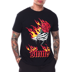 T-shirt décontracté surdimensionné pour homme de haute qualité, en coton, à manches courtes, en tissu tricoté épais personnalisé, 100 % coton, motif lettres - Product Image 3