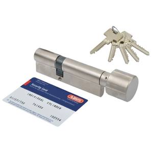 Cylindre de porte Abus Pfaffenhain Standard 45K / 40 avec bouton, Nickel (5 clés dentelées) 6.2 Classe C - Product Image 1