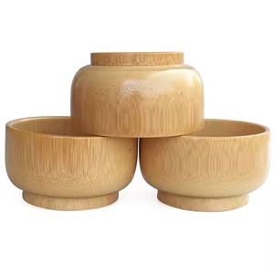 Cuenco útil de bambú para servir para catering, buffet, cocina, hotel, restaurante, ensalada, fruta, merienda, pan, mesa de comedor, exhibición de comida - Product Image 1