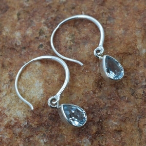 Pendientes de gancho de piedras preciosas de Topacio Azul Natural, Plata de Ley 925, regalo de joyería de piedra natal de noviembre para Pascua, precio al por mayor - Product Image 4