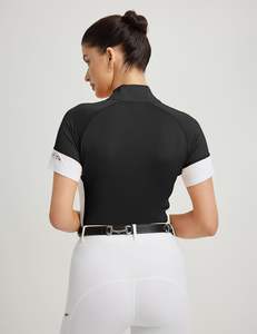 Camisas ecuestres de manga corta para mujer UPF50 + Camisas de equitación Transpirable Rider Tops Media cremallera - Product Image 2