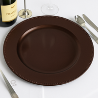 Assiettes de présentation dorées à la rose de 13 pouces, décoratives, en métal cuivré, pour les dîners, les réceptions de mariage