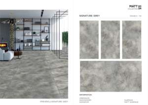 Carreaux émaillés de luxe 600X1200mm Carrelage mat de sol en porcelaine de salon Carreaux muraux en céramique gratinés de pierre aspect marbre - Product Image 3