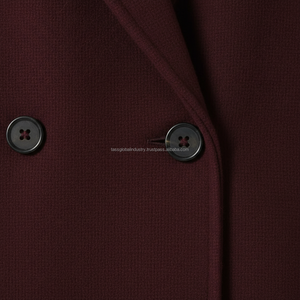 Abrigo de Lana Borgoña Oscuro Personalizado para Mujer, OEM y Marca Privada - Product Image 5