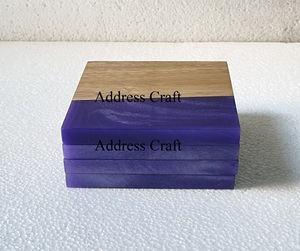 High Quality Wood <b>and</b> Resin Tea <b>Coaster</b> Wooden <b>Coaster</b> Mats <b>and</b> Pads for Table Decoration Tableware Drinking <b>Placemats</b> Epoxy - Product Image 4