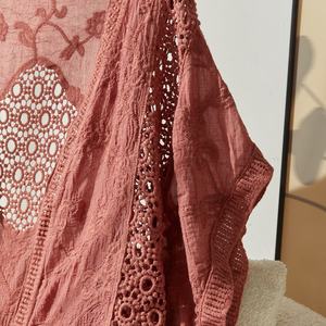 Robe d'été pour femme en tricot 100 % polyester respirant, coupe droite, col asymétrique, taille élastique, manches courtes, motif tie-dye, idéale pour la plage - Product Image 6