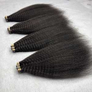 8-40 Inch <b>Raw</b> Kinky Straight Hair Tape From Vietnam 100% Virgin Unprocessed Natural <b>Black</b> Cheap Yaki Tape Hair Extensions - Product Image 1