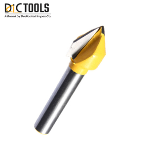 Fraises à rainurer en V de 1/4 ou 1/2 pouce avec outils CNC en acier au carbure pour fraisage d'aluminium et de bois, personnalisables OEM - Product Image 5