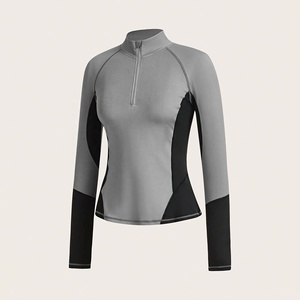 Premium Custom Logo Stylish Women Sports Running Yoga <b>Jacket</b> Drawstring Full Zip Track Turtleneck Gym <b>Workout</b> Top Quality - Product Image 1