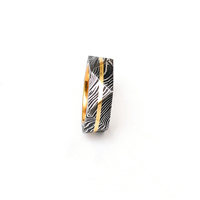 Boîte à bague Burraq DIY personnalisée faite à la main en acier Damas classique 8 mm avec sertissage clos, unisexe, cadeau idéal pour papa, mari, petit ami, usage quotidien