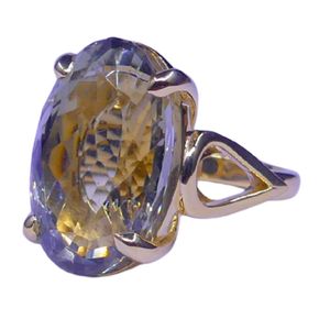 Bague en argent sterling 925 avec améthyste verte, style classique, plaquée or pour les mariages - Product Image 4