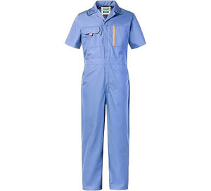 Overol de Trabajo Unisex Antiestático de Algodón de Manga Corta para Mecánicos, Traje de Trabajo Transpirable de Verano, Antiarrugas y de Secado Rápido - Product Image 1