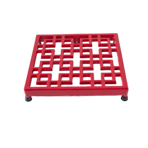 Shiny Red Colored Aluminum <b>Trivets</b> Hot Dishes Pot Holders Thick Hot Pads for Kitchen Heat Resistant Kitchenware Use <b>Trivets</b> - Product Image 1