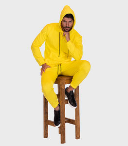 Chándal que absorbe la humedad de alta elasticidad para hombre de la mejor calidad con cierre de cremallera Chándal muscular estampado para el invierno más demandado - Product Image 3