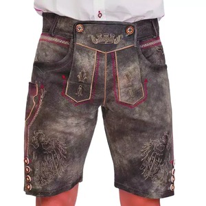Pantalon en cuir à taille moyenne pour hommes, style bavarois doré Kniebund Hosen, style traditionnel bavarois traditionnel - Product Image 2