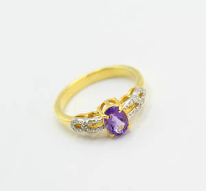 แหวนเงินแท้คุณภาพดีมีสไตล์จากคริสเตียนสำหรับงานแต่งงานแหวนหมั้นอัญมณีอเมทิสต์ธรรมชาติที่ทันสมัยสำหรับ925 - Product Image 3