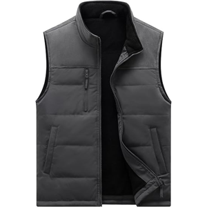 Chaqueta Corta Acolchada Personalizada para Hombre, con Cuello Alto, Logotipo Frontal, para Invierno, con Mangas, Chaleco para Exteriores - Product Image 6