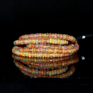 Haute qualité 16 pouces Long brin opale éthiopienne à facettes perles Rondelle 100% taille naturelle pour les cadeaux de noël opale éthiopienne - Product Image 1