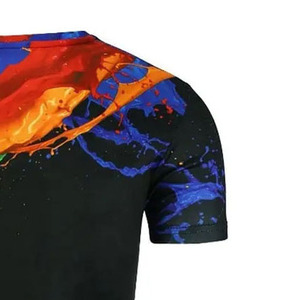 Camiseta de manga corta sólida de diseño personalizado de alta calidad para hombre Hip-Hop Fitness Logo impreso sublimación Digital ahora disponible - Product Image 3