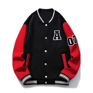 แจ็กเก็ตเบสบอลขนแกะแฟชั่นตามสั่งสำหรับชายและหญิงแขนเสื้อหนังไซส์ใหญ่พิเศษสำหรับฤดูหนาว - Product Image 1