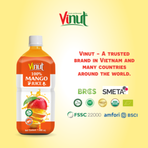 Bebida de Jugo de Mango NFC 100% Natural en Botella PET de 33.8 Fl Oz Baja en Grasa Sin Azúcar VINUT Para Distribuidores Mayoristas - Product Image 5