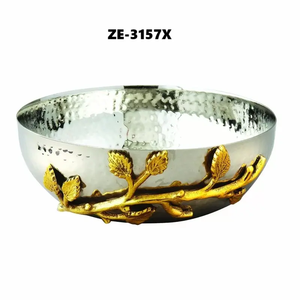 Handmade Round Copper Bowl for Luxury Artistic Deep Metal Bowl Handmade Craft Trend Gold Bowl for Grand Celebrations plated safe - Product Image 3