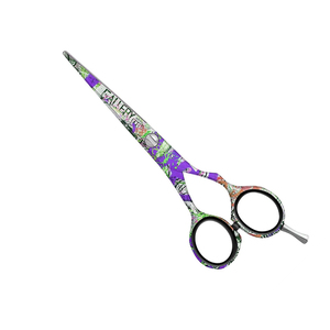 Ciseaux de cheveux de barbier fantaisie ciseaux de coupe de cheveux en acier inoxydable allemand enduit de papier avec repose-doigt réglable - Product Image 1