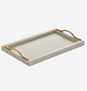 Plateau de service rond fait à la main avec Hendel en laiton Nacre et bois d'acacia jetables écologiques pour restaurant à la maison, etc. - Product Image 6