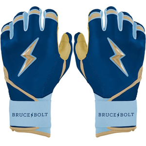 Gants de frappe à manchette courte BRUCE BOLT Original Series Gold Series - Blanc/Or avec multicolore Guantes De Bateo De Beisbol - Product Image 1