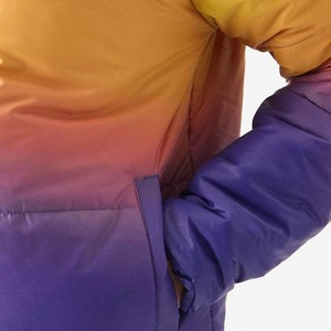 Chaqueta Acolchada con Capucha para Hombre, Color Degradado, Resistente al Viento, Relleno de Poliéster, Informal, para Otoño, Corte Regular, Cierre de Cremallera - Product Image 5