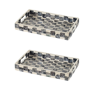 Style classique personnalisable nacre incrustation plateau de service vadrouille plateaux en gros maison hôtel Restaurant décoration du Vietnam - Product Image 3