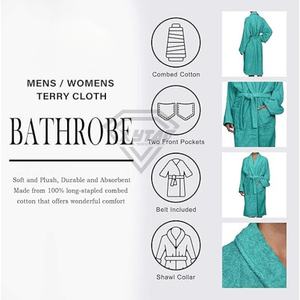 Personnalisable pour Hôtels Resorts Spa Usage Domestique Peignoirs Unisexe Éponge Peignoir 100% Coton Doux et Respirant Vente en Gros - Product Image 2