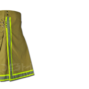 Kilt utilitaire jaune haute visibilité pour hommes avec poches de travail de sécurité réfléchissantes Kilts de cargaison haute visibilité OEM personnalisés disponibles - Product Image 3