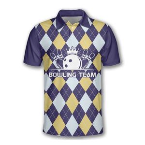 เสื้อโบว์ลิ่งโพลีเอสเตอร์ระบายอากาศได้ดีสำหรับทุกเพศเสื้อโบว์ลิ่งพิมพ์ลายซับลิเมตเสื้อ100% โพลีเอสเตอร์สั่งทำสีได้ - Product Image 4