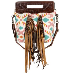 Bolso cruzado de cuero genuino hecho a mano bohemio Vintage para mujer, correa ajustable, cierre de cremallera, forro de lona, borla elegante - Product Image 1