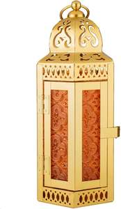 Linterna de vela de metal dorado de diseño de lujo para Decoración de mesa o iluminación temática de eventos de proveedor indio - Product Image 6