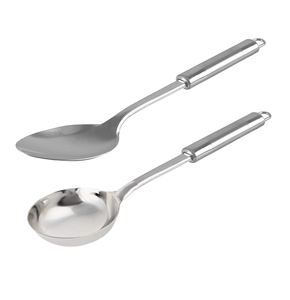 Ustensiles de cuisine en acier inoxydable miroir cuillère écologique 100% cuillère compostable 2 pièces prix bon marché - Product Image 4